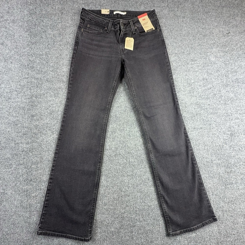 Y2k Levi's Superlow Bootcut Jeans Womens 29 Charcoal Wash Low Rise Stretch Denim